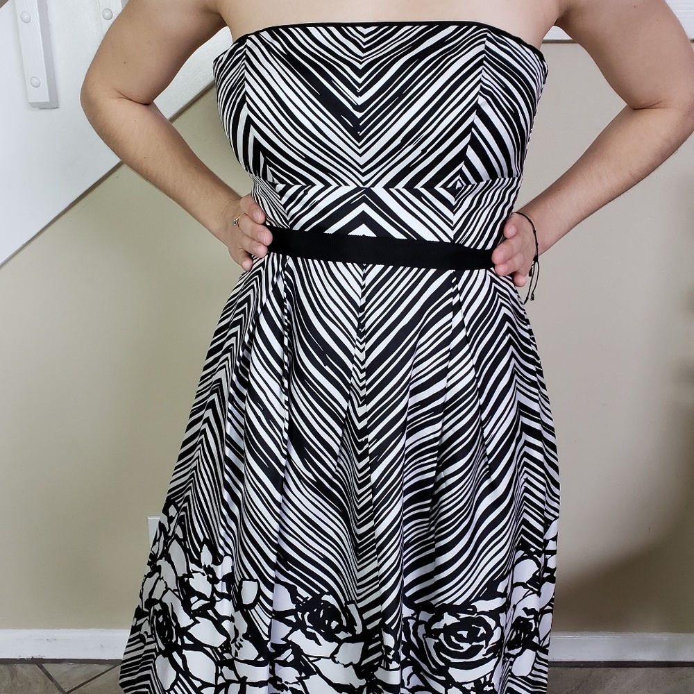 black and white cocktail dress